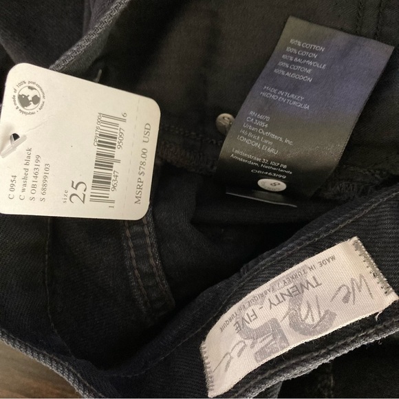 Free People Maggie Mid Rise Straight Leg Black Distressed Jeans - Picture 12 of 15